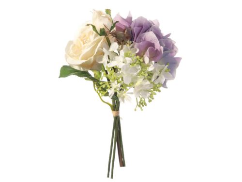 ROSE E ORTENSIE SANDY CM28 BIANCO-LILLA-BRUCO