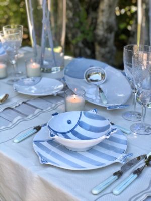 PIATTO PIANO PESCE "MARINA" BLU AVIO-VIRGINIA CASA - immagine 2