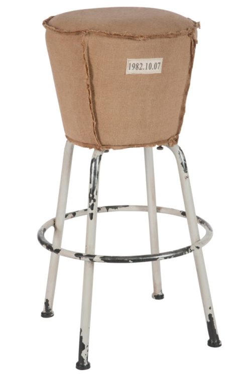 Sedia Bar 1982 Metallo/Cotone Crema/Marrone |  Jolipa