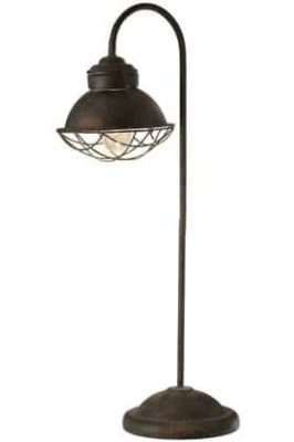 Lampada Da Terra Led Batteria Metallo/Vetro Ruggine/Nero - immagine 2