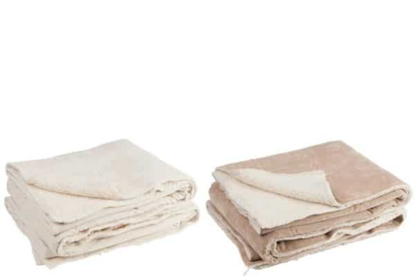 Plaid Sherpa Cotone Beige/Arancione Assortimento Di 2 | Jolipa - immagine 2