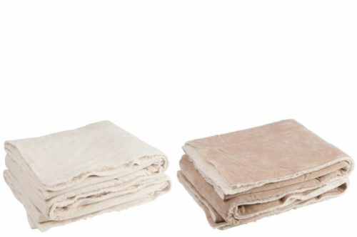 Plaid Sherpa Cotone Beige/Arancione Assortimento Di 2 | Jolipa