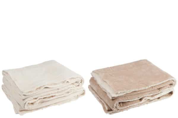 Plaid Sherpa Cotone Beige/Arancione Assortimento Di 2 | Jolipa