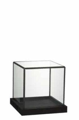 Campana Quadrata Metallo/Legno/Vetro Trasparante/Nero | Jolipa