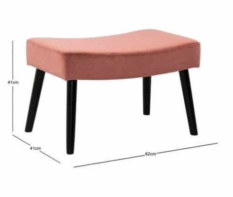 Pouf Melissa Legno Nero/Velluto Marsala | Jolipa - immagine 5