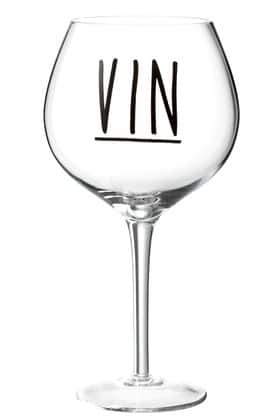 Bicchieri Vino Vetro Trasparente/Nero (6pz)