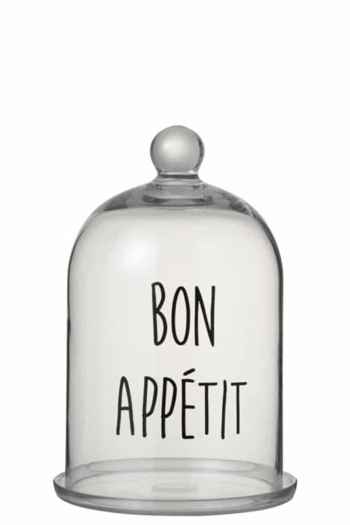 Campana Bon Appetit Rotondo Vetro Trasparente/Nero | Jolipa
