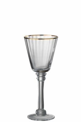 Bicchieri Vino Bianco Bordo Vetro Trasparente/Oro (6pz)