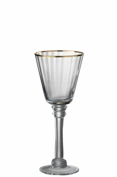 Bicchieri Vino Bianco Bordo Vetro Trasparente/Oro (6pz)