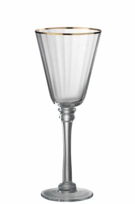 Bicchieri Vino Rosso Bordo Vetro Trasparente/Oro (6pz)