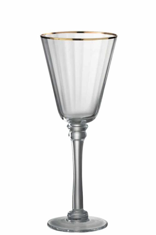 Bicchieri Vino Rosso Bordo Vetro Trasparente/Oro (6pz)