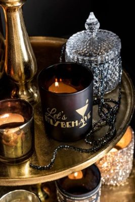 Porta T-Light Gatsby Vetro Opaco Nero/Oro Assortimento Di 2 | Jolipa - immagine 4