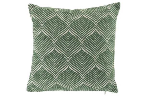 Cuscino Foglia Quadrato Poliestere Verde