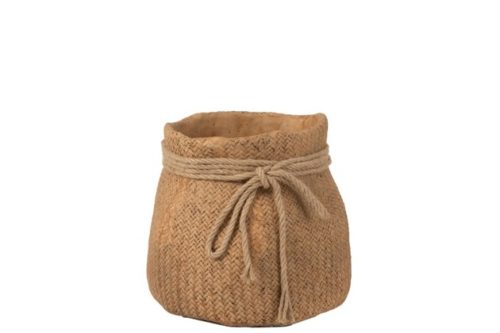 Portavasi Imitazione Iuta Corda Cemento Naturale Medium 