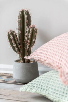 Cuscino Goffrato Cotone Verde Chiaro - immagine 2