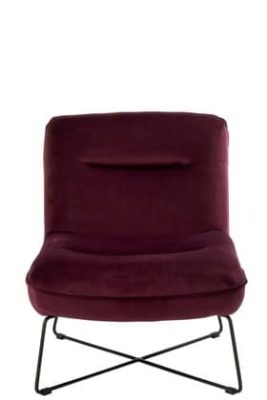 Sedia Lounge Supporto Tessuto/Metallo Burgundy | Jolipa - immagine 2