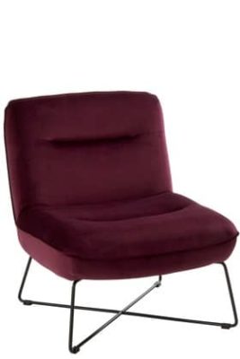 Sedia Lounge Supporto Tessuto/Metallo Burgundy | Jolipa