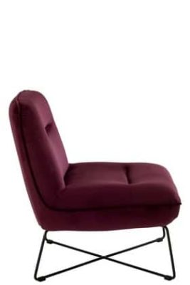 Sedia Lounge Supporto Tessuto/Metallo Burgundy | Jolipa - immagine 3