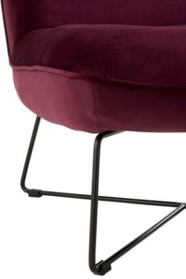 Sedia Lounge Supporto Tessuto/Metallo Burgundy | Jolipa - immagine 5