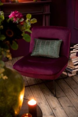 Sedia Lounge Supporto Tessuto/Metallo Burgundy | Jolipa - immagine 8