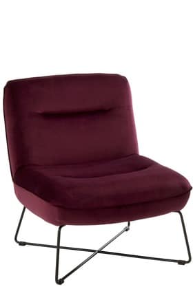 Sedia Lounge Supporto Tessuto/Metallo Burgundy | Jolipa