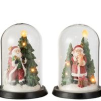 Campana Babbo Natale + Albero Led Resina Verde Assortimento Di 2 | Jolipa - immagine 2