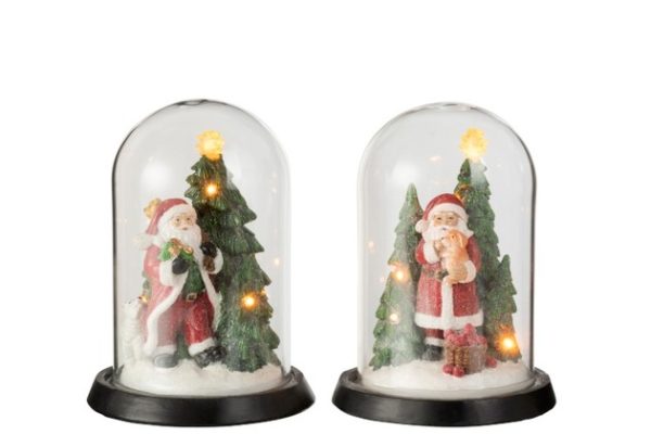 Campana Babbo Natale + Albero Led Resina Verde Assortimento Di 2 | Jolipa - immagine 2