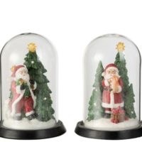 Campana Babbo Natale + Albero Led Resina Verde Assortimento Di 2 | Jolipa