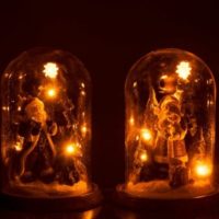 Campana Babbo Natale + Albero Led Resina Verde Assortimento Di 2 | Jolipa - immagine 3
