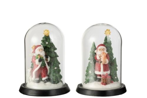 Campana Babbo Natale + Albero Led Resina Verde Assortimento Di 2 | Jolipa