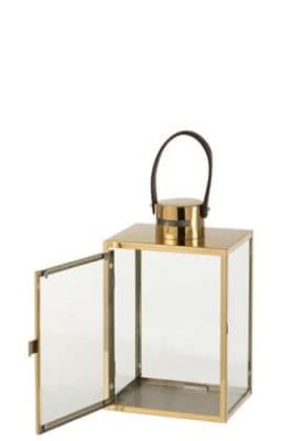 Lanterna Rettangolare Metallo/Vetro Oro | Jolipa - immagine 2