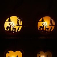 Deco Appendere Inverno Cuore + Cerchio Led Legno Bianco Assortimento Di 4 | Jolipa - immagine 3