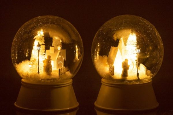 Palla Di Neve Led Inverno Vetro Bianco Assortimento Di 2 | Jolipa - immagine 3