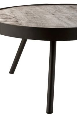 Tavolino Fien Lungo Legno Di Mango Ferro Marrone Scuro Nero | Jolipa - immagine 2
