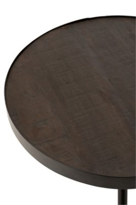 Tavolino Fien Lungo Legno Di Mango Ferro Marrone Scuro Nero | Jolipa - immagine 3