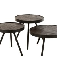Tavolino Fien Lungo Legno Di Mango Ferro Marrone Scuro Nero | Jolipa - immagine 4