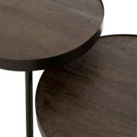 Tavolino Fien Lungo Legno Di Mango Ferro Marrone Scuro Nero | Jolipa - immagine 5