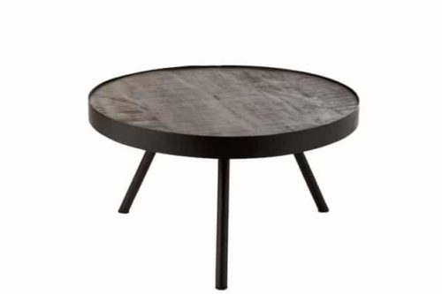 Tavolino Fien Lungo Legno Di Mango Ferro Marrone Scuro Nero | Jolipa
