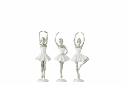 Ballerina Punte Resina Bianco/Argento Small Assortimento Di 3 | Jolipa