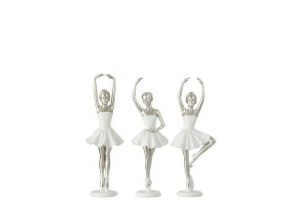 Ballerina Punte Resina Bianco/Argento Small Assortimento Di 3 | Jolipa