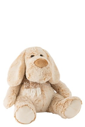 Cane + Sciarpa Peluche Beige Large | Jolipa