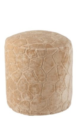 Pouf Giraffa Rotondo Viscosa Beige | Jolipa