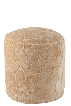 Pouf Giraffa Rotondo Viscosa Beige | Jolipa