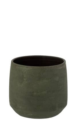 Portavasi Irregolare Rugoso Ceramica Verde Large | Jolipa