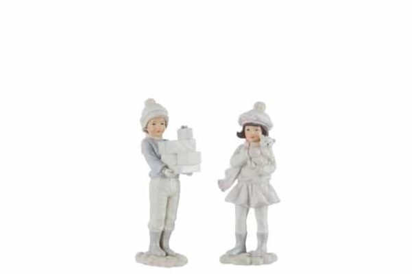 Bambino Regalo Resina Bianco/Rosa Chiaro Assortimento Di 2 | Jolipa