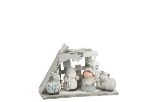 Presepio Legno/Resina Grigio Small | Jolipa