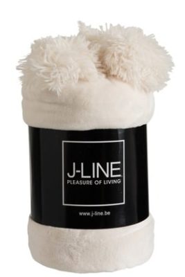 Plaid Pompon Poliestere Crema | Jolipa - immagine 2