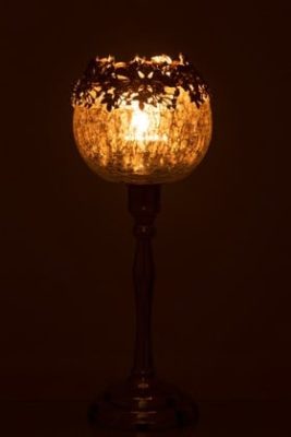 Porta T-Light + Piede Gioiello Metallo/Alluminio/Vetro Argento Large | Jolipa - immagine 3