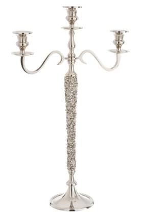 Candelabro 3 Braccia Alluminio/Metallo Argento | Jolipa