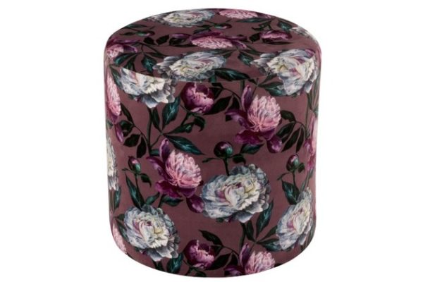 Pouf Fiori Velluto Malva | Jolipa